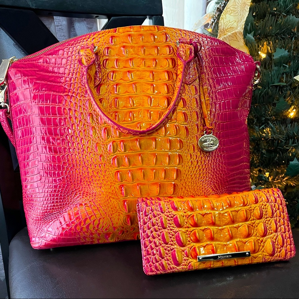 BRAHMIN DUXBURY Handbag & Ady Wallet PASSION FRUIT